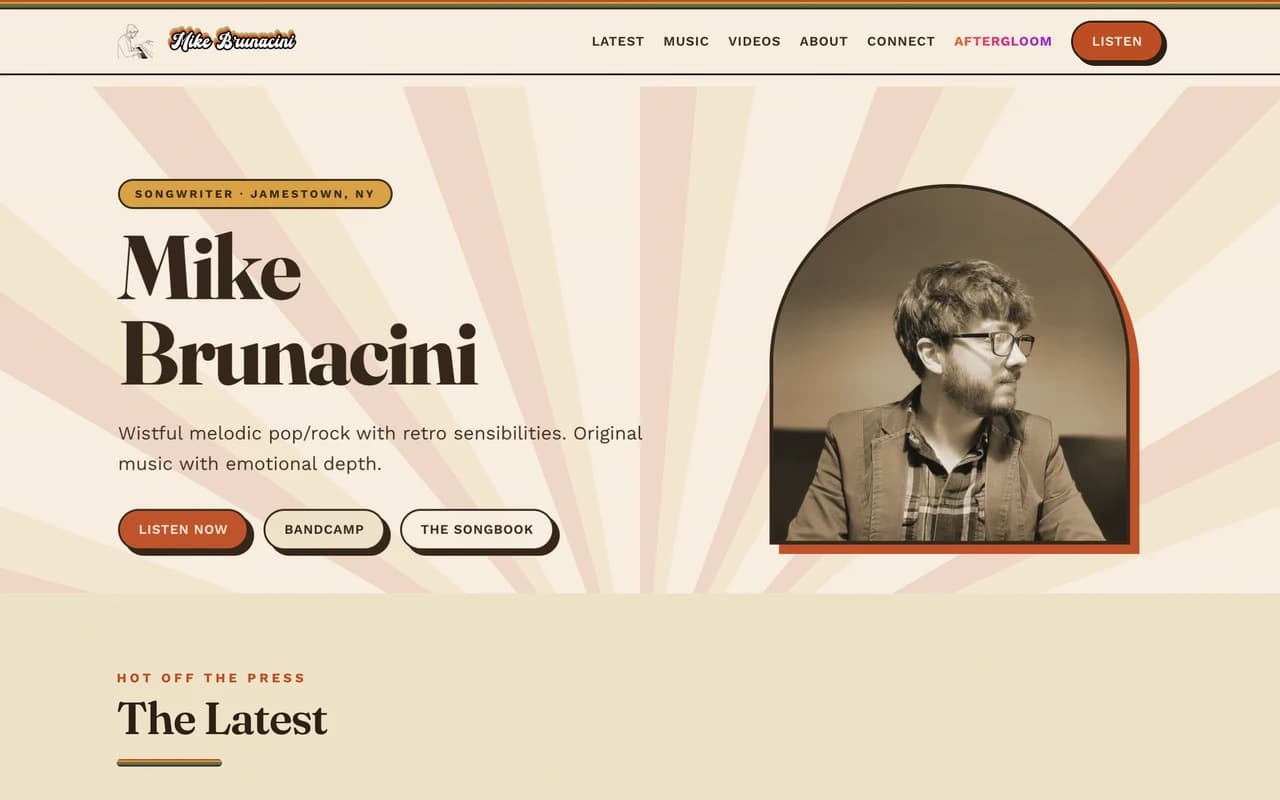 Mike Brunacini musician website homepage